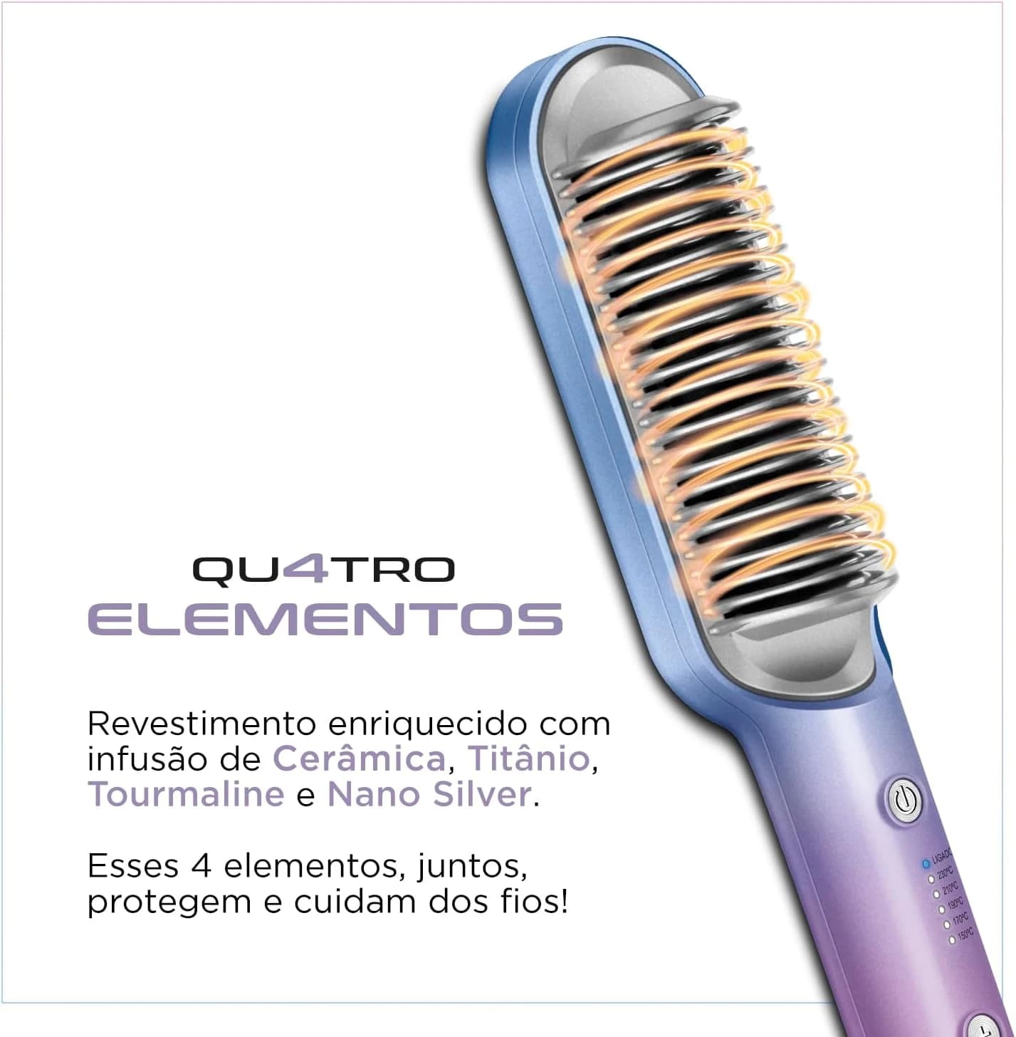 Escova Alisadora By Juliette, Mondial, Azul/Rosa, 36W, Bivolt - EA-JU-03
