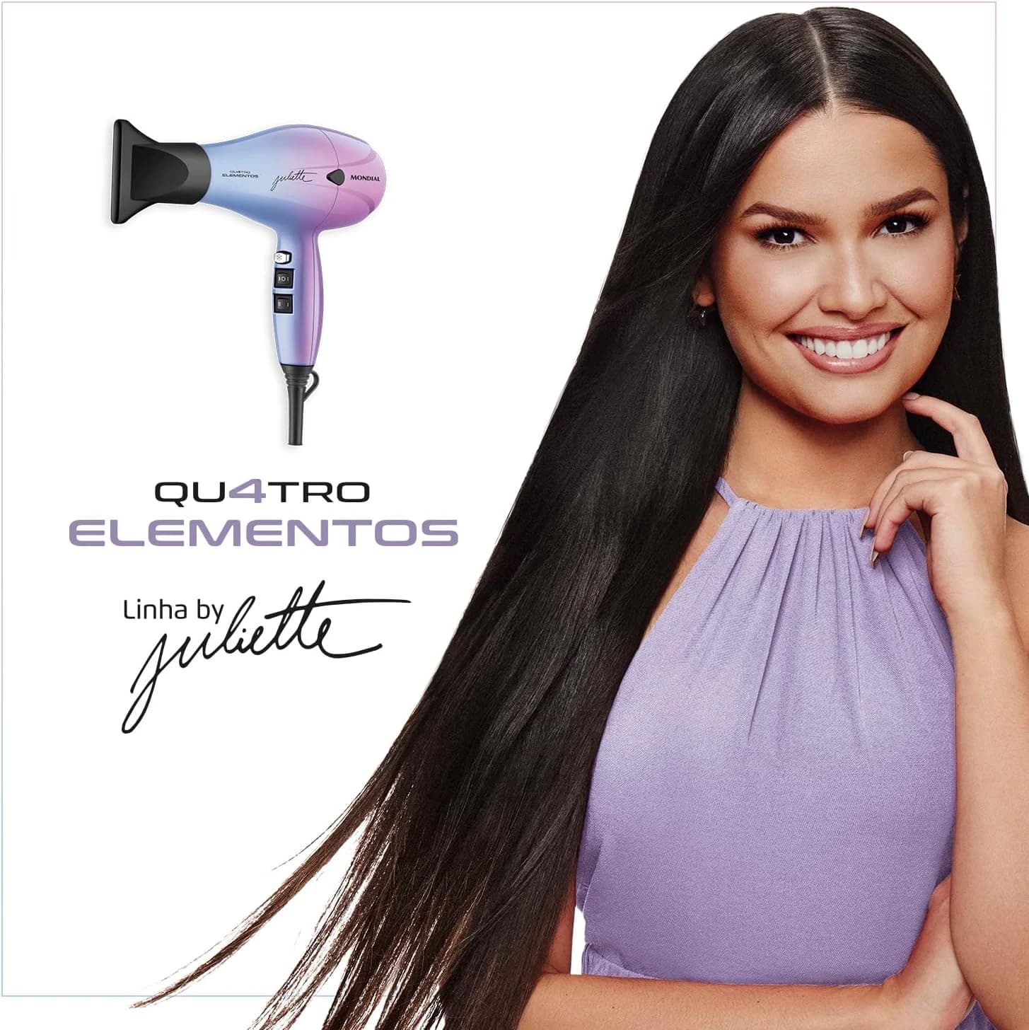 Secador de Cabelo By Juliette, Mondial, Azul/Rosa, 2000W, 110V - SCP-JU-03