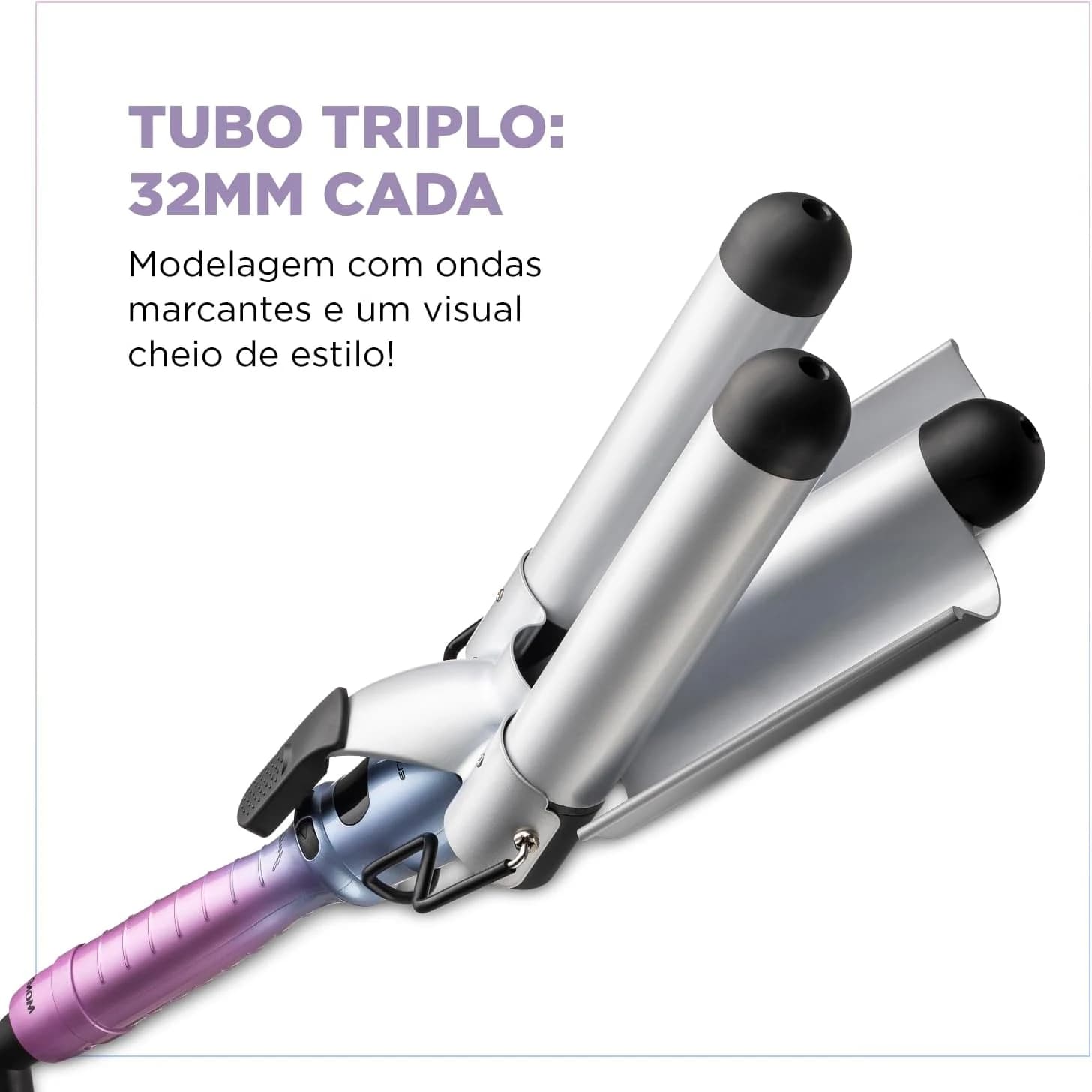 Modelador de Cachos Triondas By Juliette, Mondial, Azul/Rosa, 180W, Bivolt - MCT-JU-03