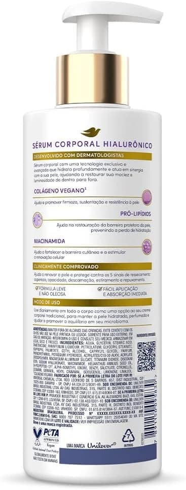 Dove Sérum Hidratante Corporal Hialurônico + Dermo Renovador 380ml