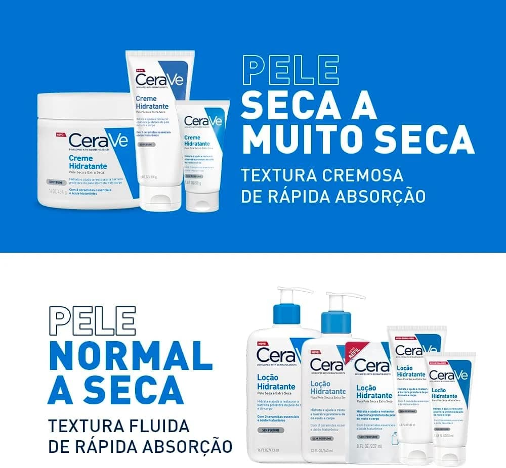 CeraVe, Creme Hidratante Corporal, com textura Cremosa e Ácido Hialurônico 50g