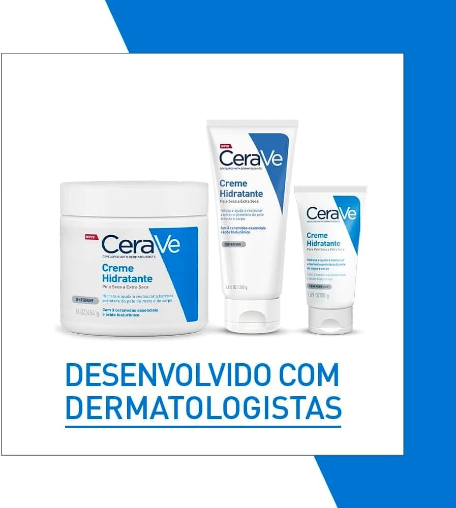 CeraVe, Creme Hidratante Corporal, com textura Cremosa e Ácido Hialurônico 200g