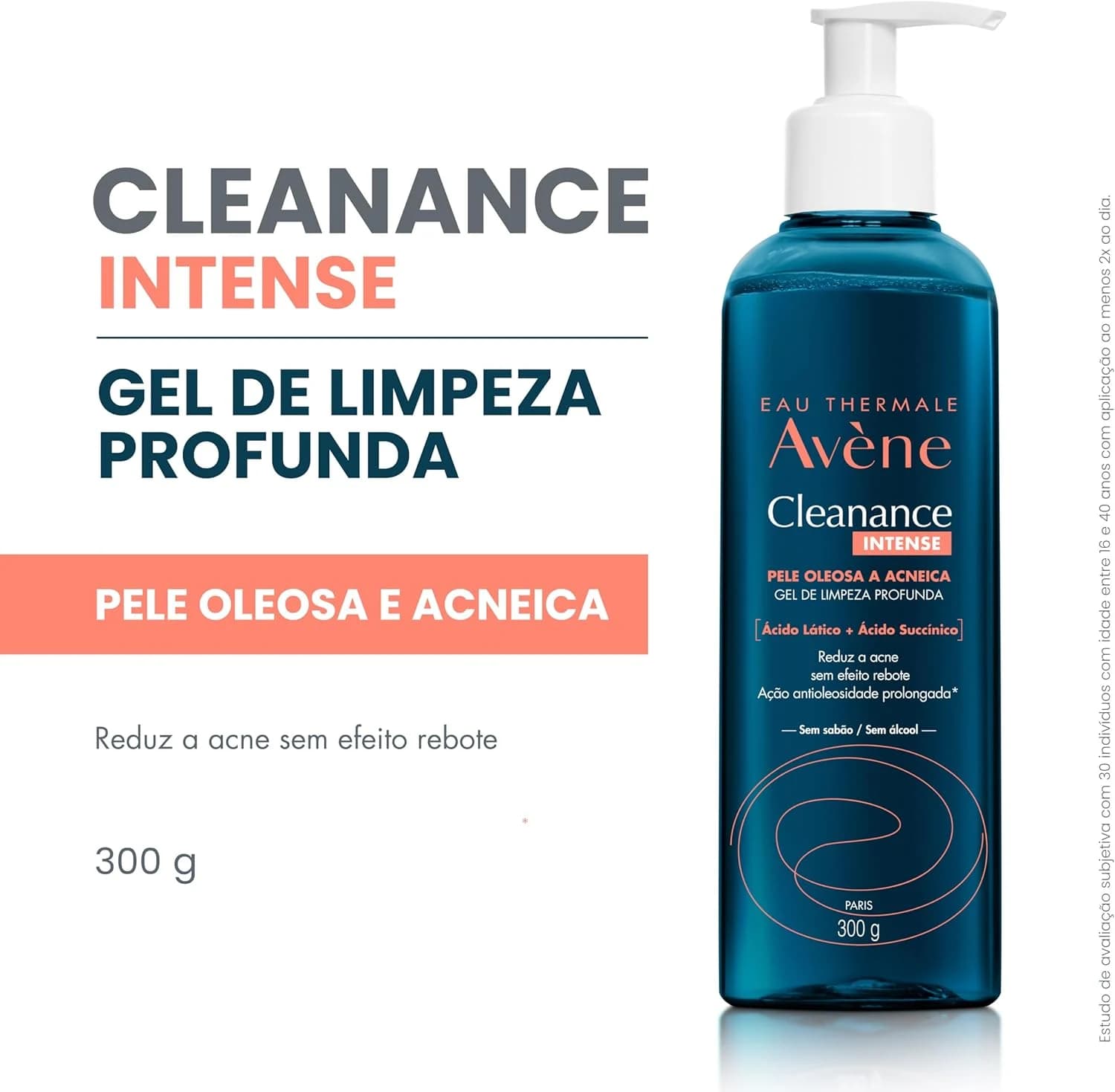 Avène Cleanance Intense Gel de Limpeza Facial Profunda com Ácido Lático e Ácido Succínico, 300g