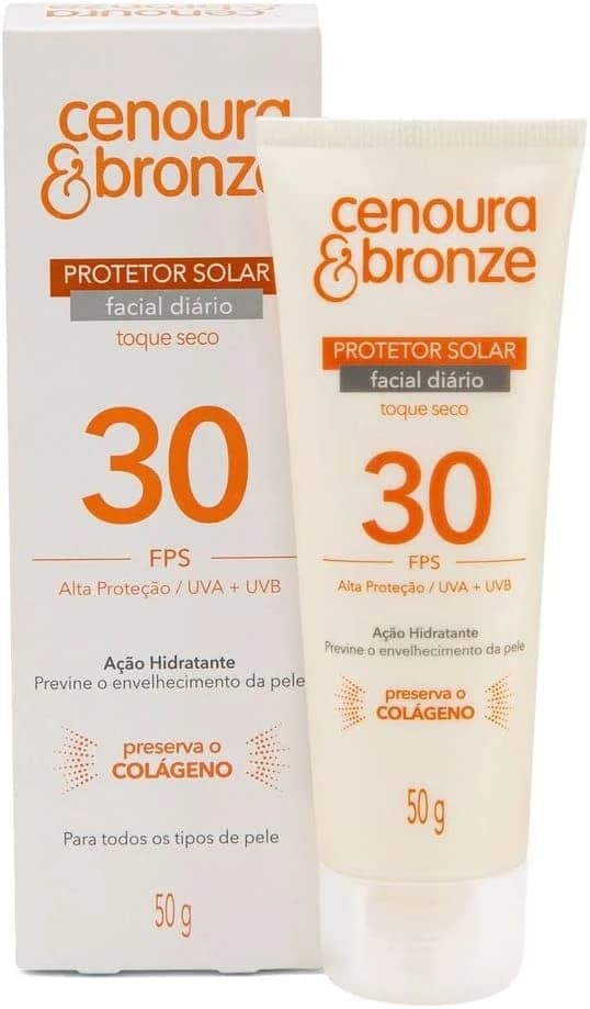 Cenoura e Bronze Kit Protetor Solar Corpo FPS 30 200ml + Facial FPS 30 50g, Cor: Branco