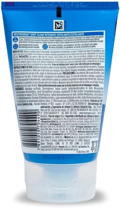 Neutrogena Gel Esfoliante Facial Deep Clean Intensive,100g