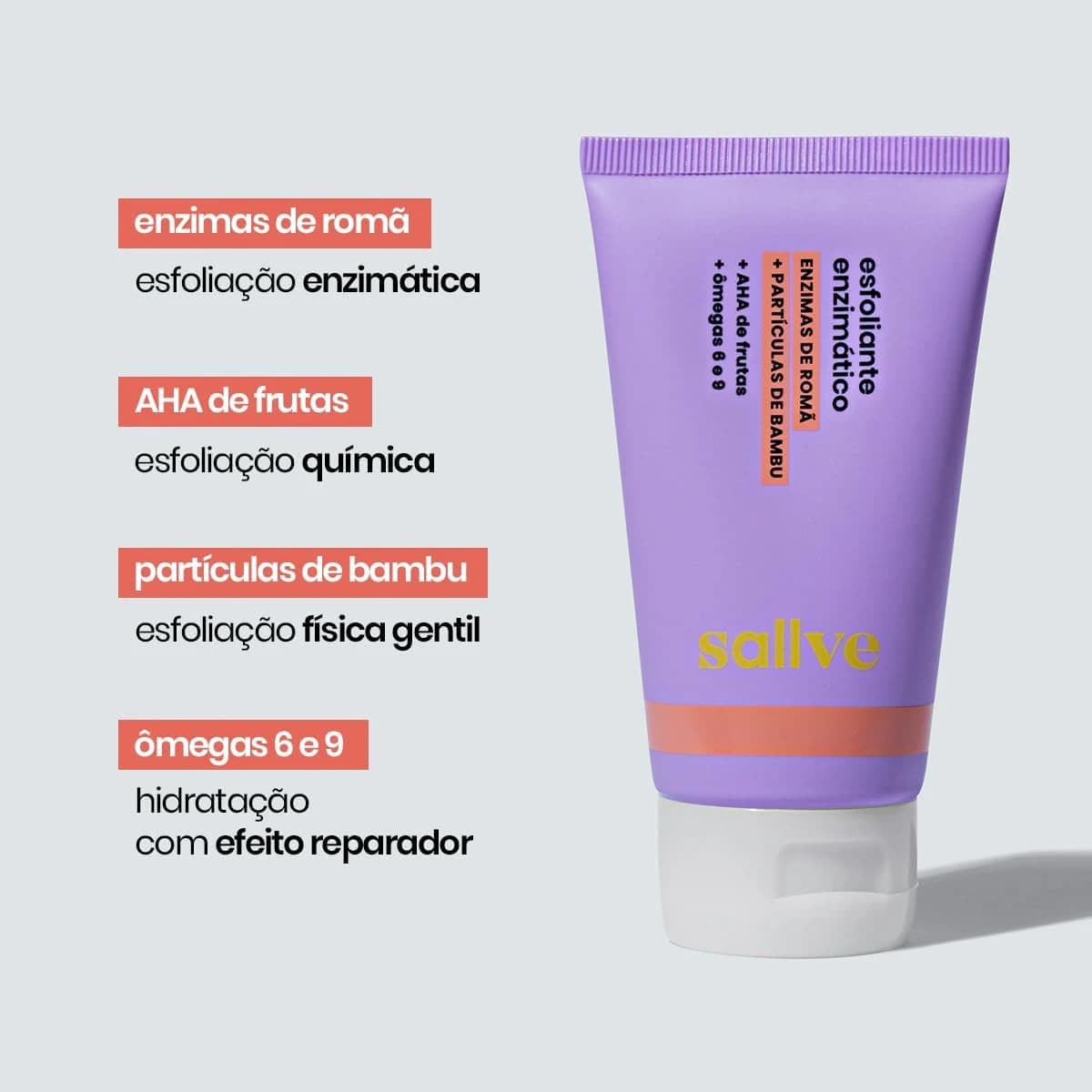 Esfoliante Enzimático 70g - Enzimas de Romã + Partículas de Bambu