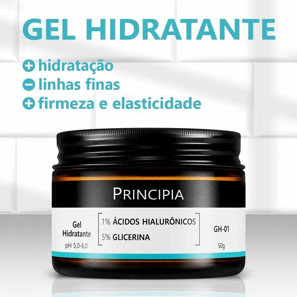 PRINCIPIA, Gel Hidratante Facial 1% Ácidos Hialurônicos + 5% Glicerina GH-01 com 50g