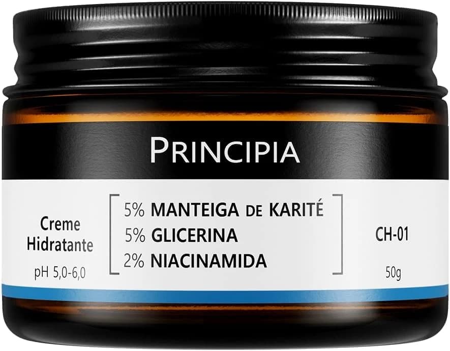 PRINCIPIA, Creme Hidratante Facial 5% Manteiga de Karité + 5% Glicerina + 2% Niacinamida 50g