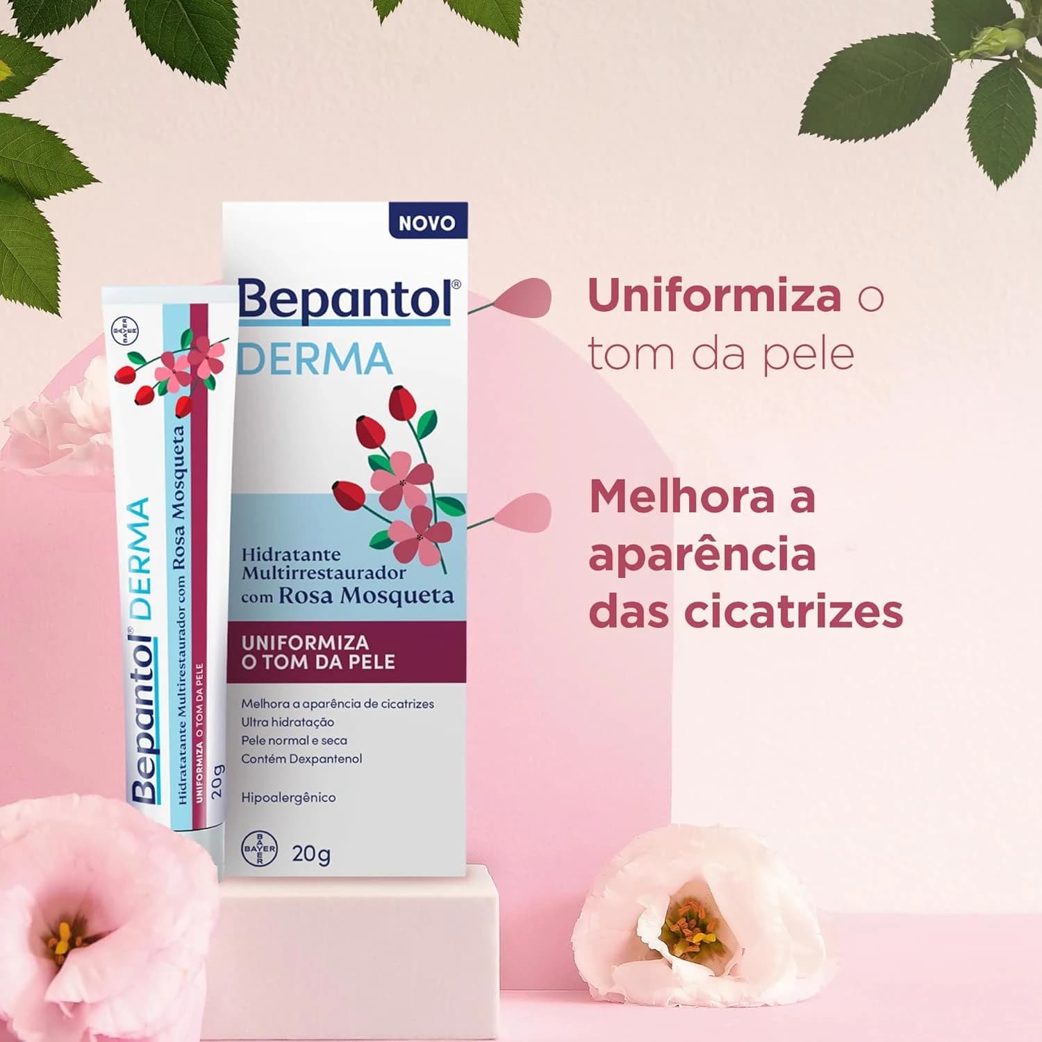 Bepantol Derma Rosa Mosqueta, 20g, Hidratante Uniformizante