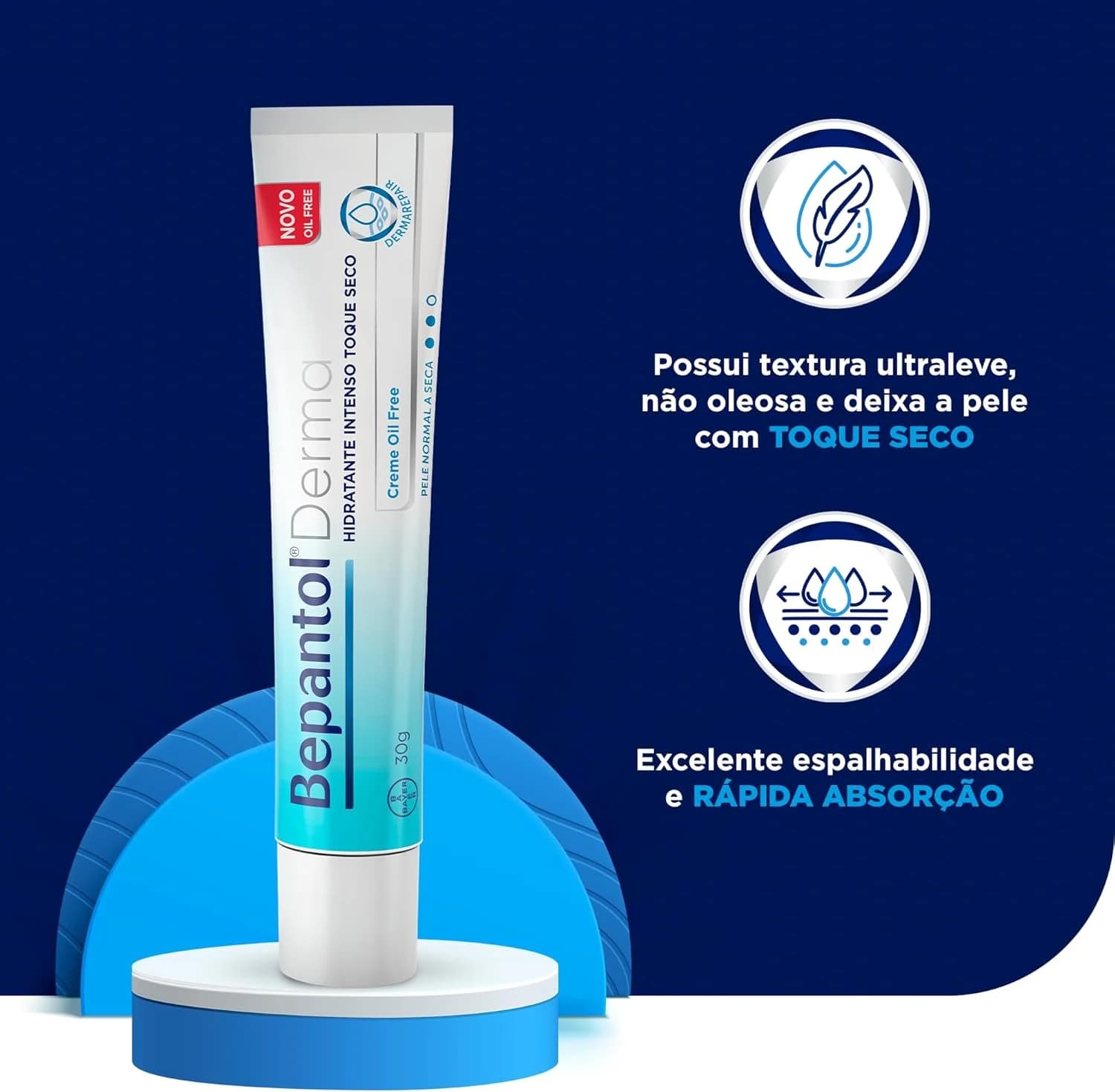 Bepantol Derma Toque Seco 30g, Hidratante Facial Pele Oleosa