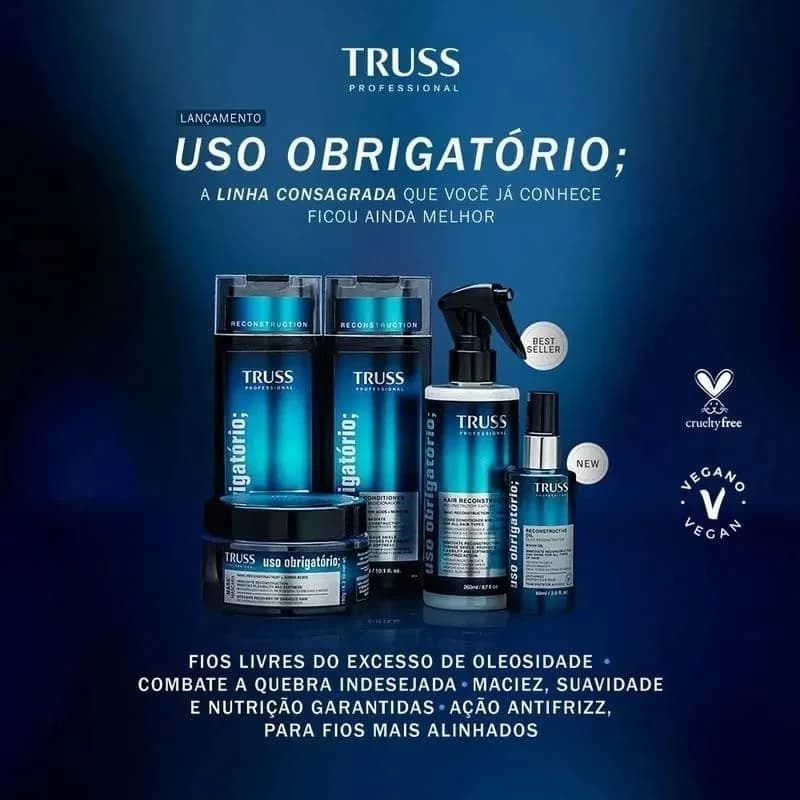 Truss Óleo Reconstrutor Uso Obrigatório | Tratamento Capilar | 30ml