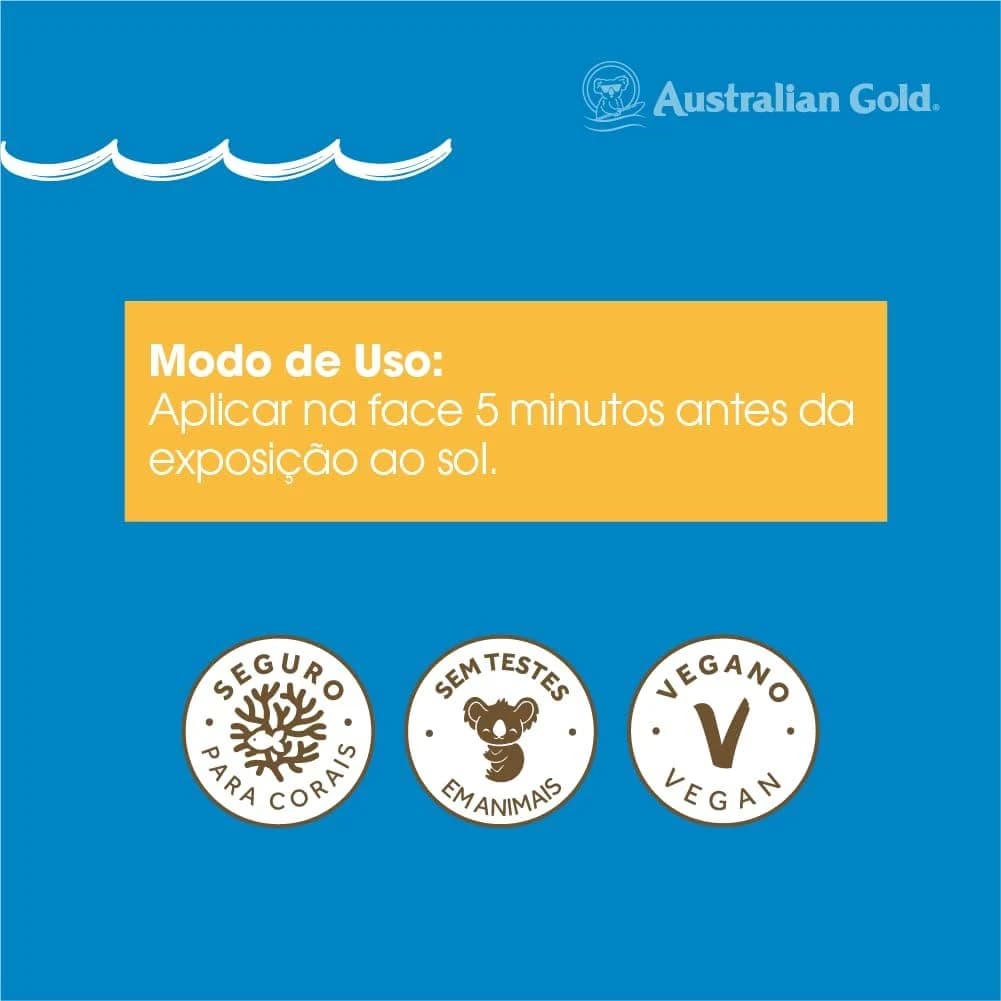 AUSTRALIAN GOLD PROTETOR SOLAR FACIAL GEL CREME FPS70 50G